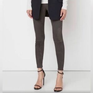 Vince real suede grey leather leggings size medium